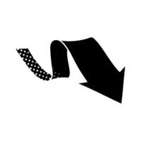 signaling arrow sticker flashing black hand drawn icon in halftone texture vector