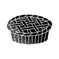 pie black hand drawn icon in halftone texture sliced vector