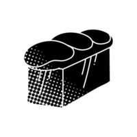 Sweet bread loaf black hand drawn icon in halftone texture style vector