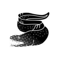 Moray eel black hand drawn icon in halftone texture style vector