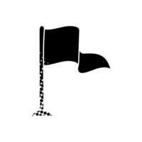 black hand drawn icon in halftone texture style flag vector