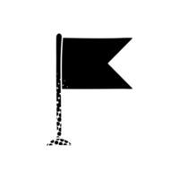 black hand drawn icon in halftone texture style blank flag vector