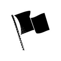 Waving white flag black hand drawn icon in halftone texture style vector