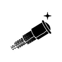Telescope black hand drawn icon in halftone texture style vector
