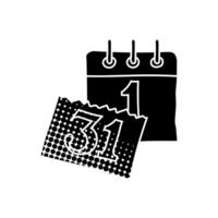 New year calendar black hand drawn icon in halftone texture style vector
