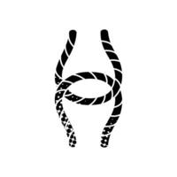 Rope knot black hand drawn icon in halftone texture vector
