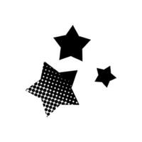 Stars black hand drawn icon in halftone texture style vector