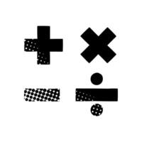 Calculator black hand drawn icon in halftone texture style vector