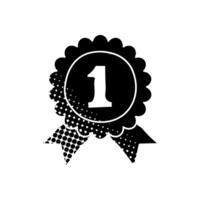 Medals black hand drawn icon in halftone texture style vector