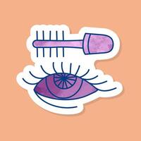 Cosmetic make up eyelash color sticker vector