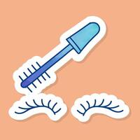 Cosmetic make up eyelash sticker vector