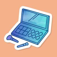 Travel make up kit color sticker vector
