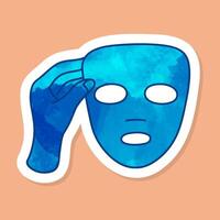 Facial mask sheet color sticker vector