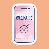 Digital covid19 vaccine certificate color sticker vector