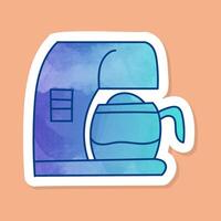 Coffee machine icon instant coffee brewing color sticker vector