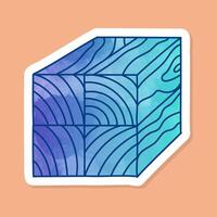 Wood post stacked marking color sticker vector