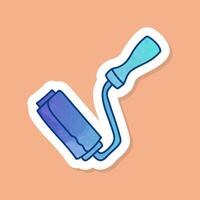 Paint roller color sticker vector