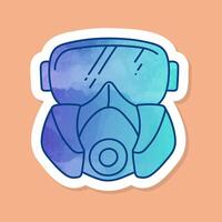 Respirator and goggles color sticker vector