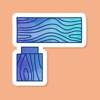 Corner wood joint using dado color sticker vector