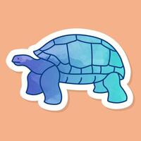 Galapagos giant tortoise color sticker vector