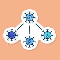 Virus mutation concept color sticker vector