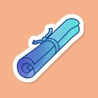 Parchment roll color sticker vector