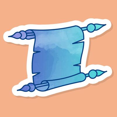 Vintage parchment color sticker rolled