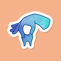 Dentist tooth pliers color sticker vector