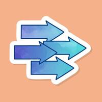 Directional Arrow in Color for traffic vector
