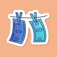 Money laundry color sticker washing vector
