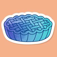 Pie color sticker style vector