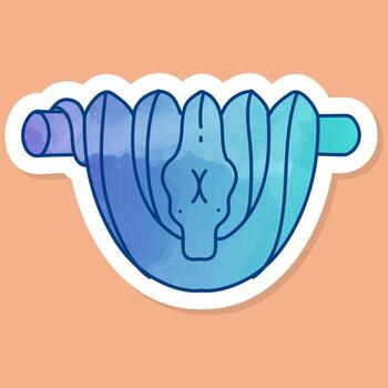 Green tree python color sticker vector