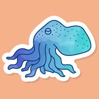 Octopus color sticker vector