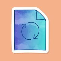 Sync document color sticker vector