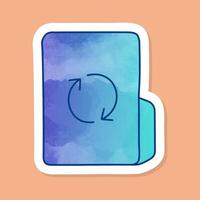 Sync folder color sticker vector