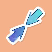 Colliding cursors color sticker vector