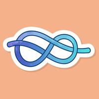 Rope knot color sticker vector