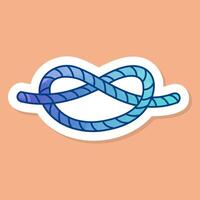 Rope knot color sticker square vector