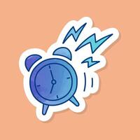 Alarm clock color sticker vector