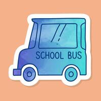 School bus color sticker vector