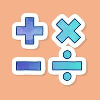 Calculator color sticker vector