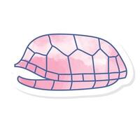 Tortoise shell icon in pink watercolor sticker vector