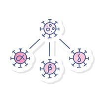 Virus mutation concept icon in pink watercolor sticker vector