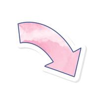 Arrow icon in pink watercolor hand drawn vector