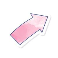 sticker arrow icon in pink watercolor vector