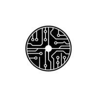 Circular Circuit Board In Minimalist Style On White Background vector