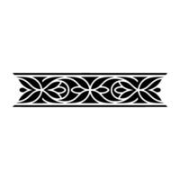 Elegant Black And White Floral Border On Light Gray Background - Ornament vector