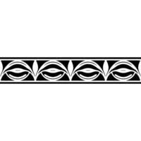 Decorative Black, White, And Gold Floral Border Element On White Background vector