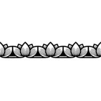 Black And White Floral Border Ornament On Gray Background vector