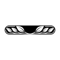 Elegant Black Leaf Banner Minimalist Botanical vector